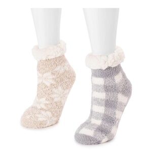 MUK LUKS Women's Ankle Cabin Socks 2-Pack
